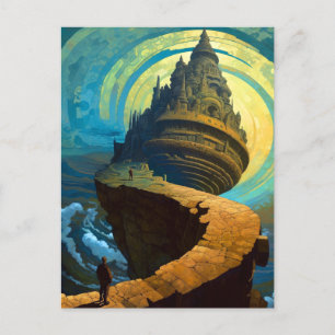 Surreal Castle Landscape Fantasy Art Postcard