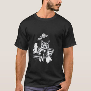 Surreal Cat UFO Selfie T-Shirt