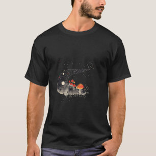 Surreal Caterpillar with Toadstools - Forest Motif T-Shirt