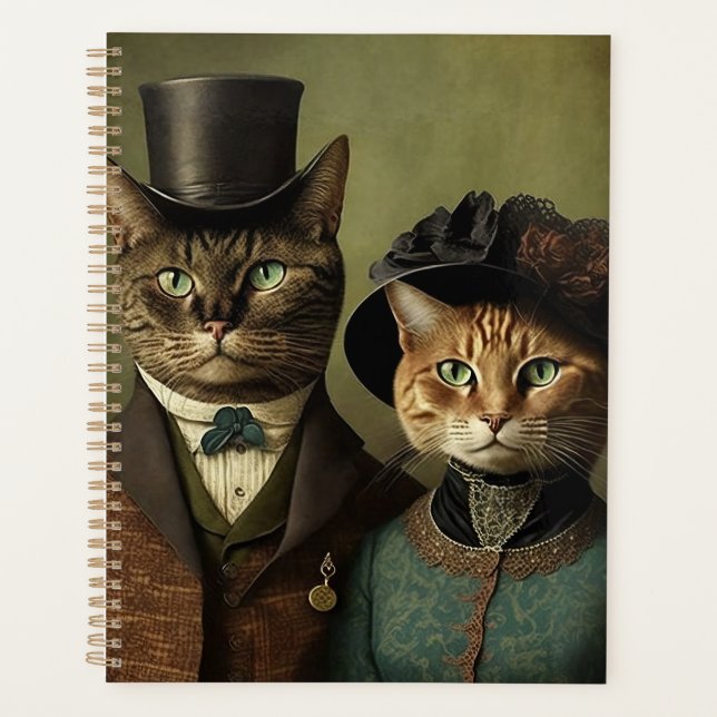 Surreal Cats Wearing Fancy Clothes Planner (Front)