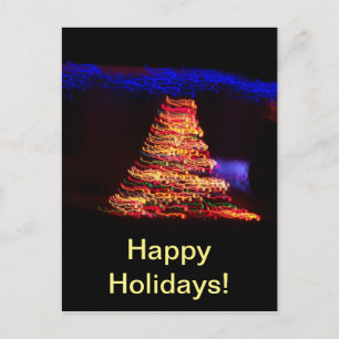 Surreal Christmas Tree lights Postcard