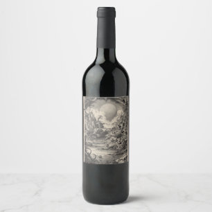 Surreal City and Moonlit River Artwork Wine Label