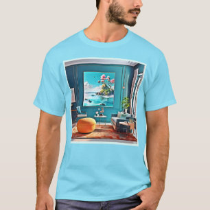 Surreal Coastal Paradise Wall Art for Modern Homes T-Shirt