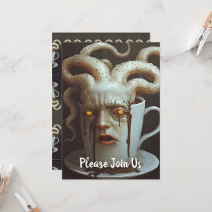 Surreal Coffee Octopus Invitation