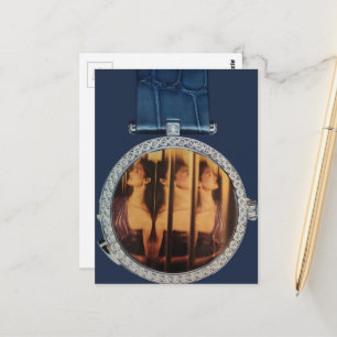 Surreal Collage Woman in a Blue Watch Postcard