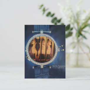 Surreal Collage Woman in a Blue Watch Postcard