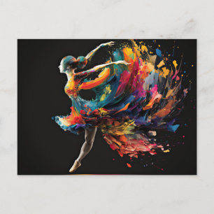 Surreal Colour Splash Ballerina Postcard