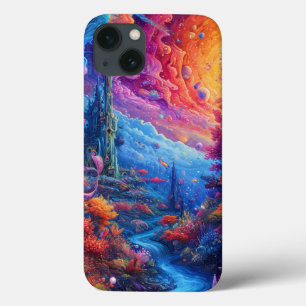 Surreal Colourful Dreamscape Trippy Aesthetic Art iPhone 13 Case
