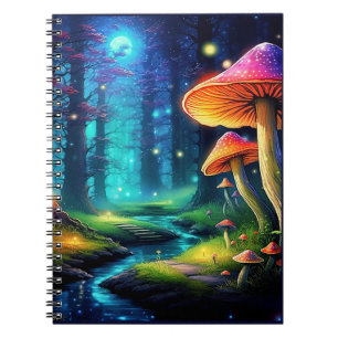 Surreal Colourful Forest Spiral Photo Notebook