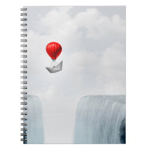 Surreal concept and creative solution metaphor as notebook