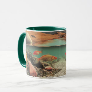 Surreal Desert and Lake with Goldfish Mug