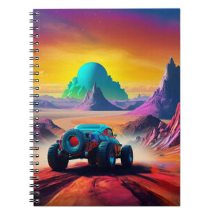 Surreal Desert Car Landscape Notebook
