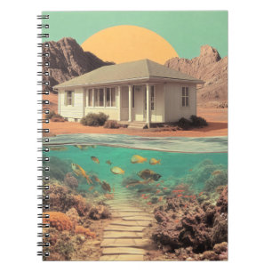 Surreal Desert House with Underwater Reef Notebook