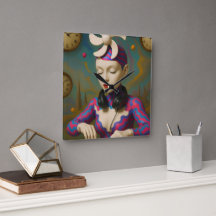 Surreal DJ Girl  Psychedelic Futuristic Art Design