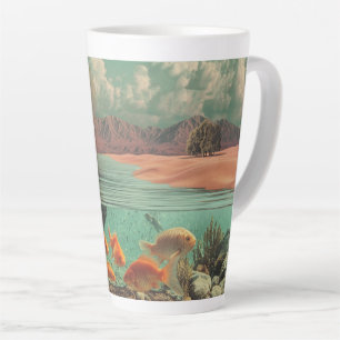 Surreal Doorway in Desert with Underwater Latte Mug