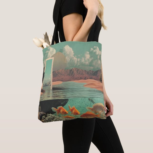 Surreal Doorway in Desert with Underwater Tote Bag (Close Up)