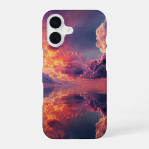 Surreal Dramatic Clouds With Fiery Sunset iPhone 16 Case