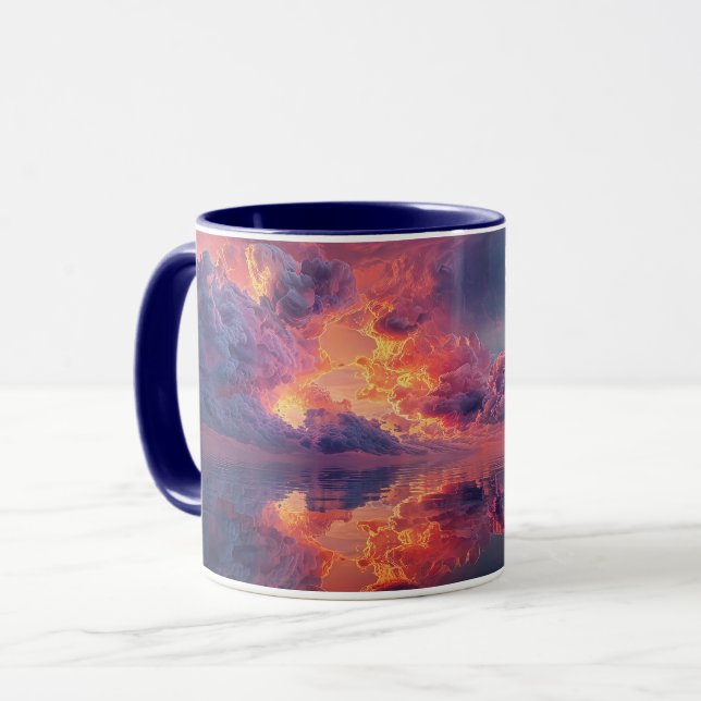 Surreal Dramatic Clouds With Fiery Sunset Mug (Front Left)