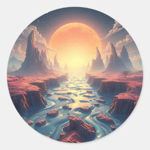 Surreal Dream World Ethereal Ai Art Classic Round Sticker