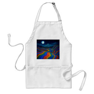 Surreal Dreamscape Moonlight Rainbow Land Standard Apron