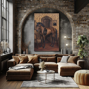 Surreal Dreamscape of a Hollow Horse in a Vintage  Poster