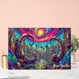 Surreal Dreamscape Portal Colourful Fantasy Acrylic Sign