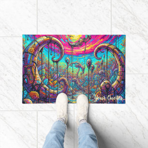 Surreal Dreamscape Portal Colourful Fantasy Doormat
