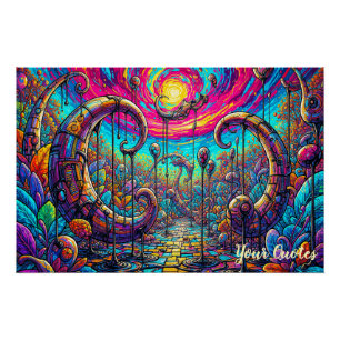 Surreal Dreamscape Portal Colourful Fantasy Poster