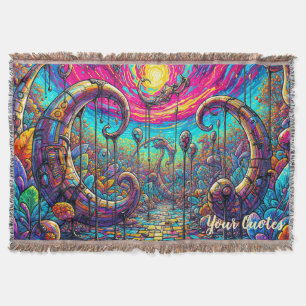 Surreal Dreamscape Portal Colourful Fantasy Throw Blanket