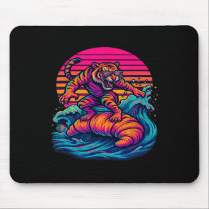 Surreal Dreamscape Surfing Tiger Adventure Mouse Mat