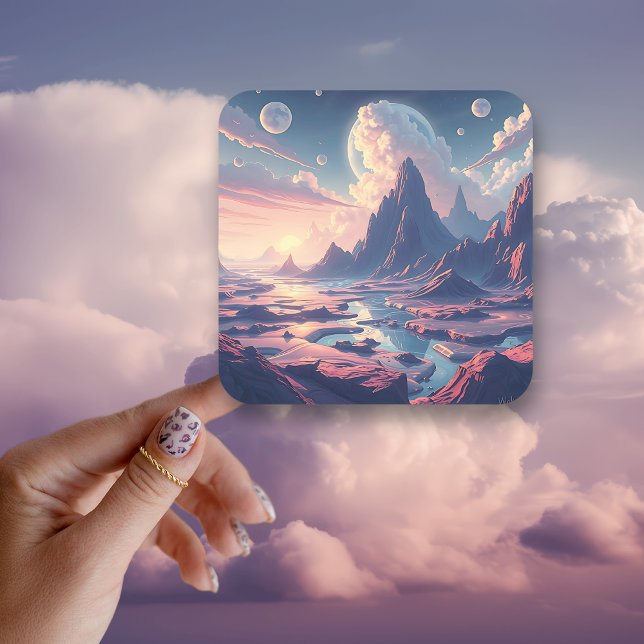 Surreal Ethereal Dream-like Otherworldly Art Square Sticker (Creator Uploaded)