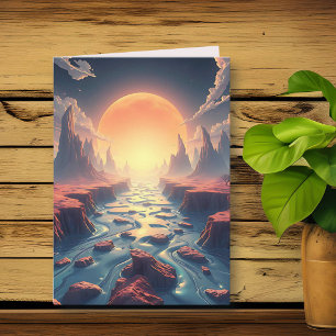 Surreal Ethereal Landscape   Magical Birthday Card