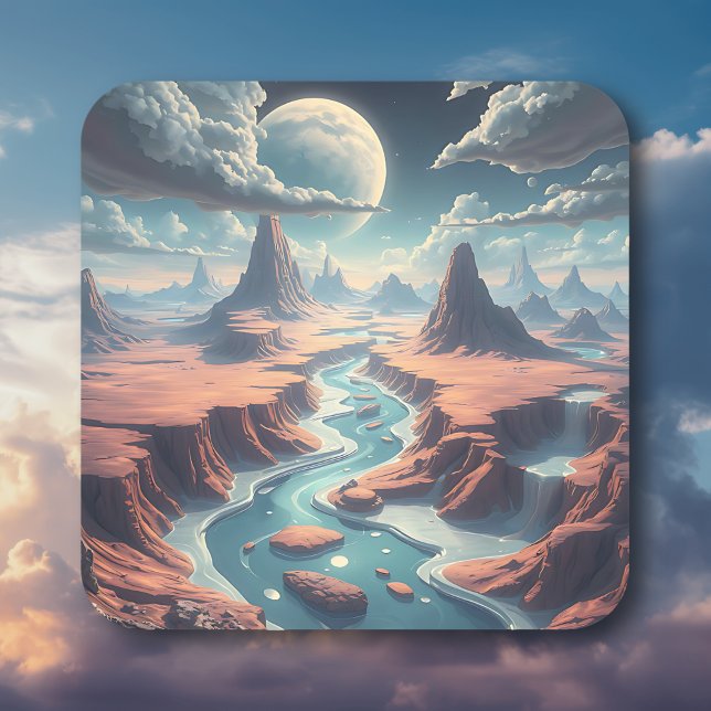 Surreal Ethereal Landscape | Magical World Square Sticker (Creator Uploaded)
