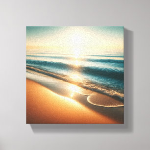 Surreal Ethereal Seafoam on Pristine Beach Canvas Print