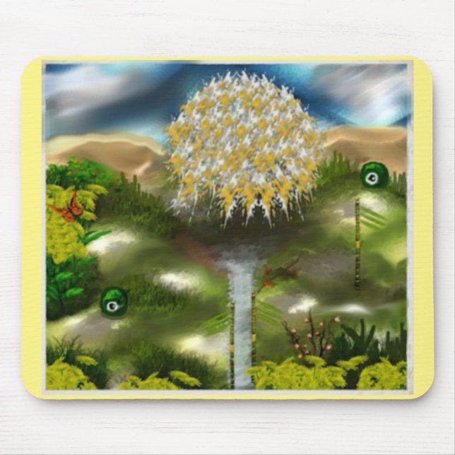 Surreal Eyes Dream of Dandelions Mouse Mat (Front)