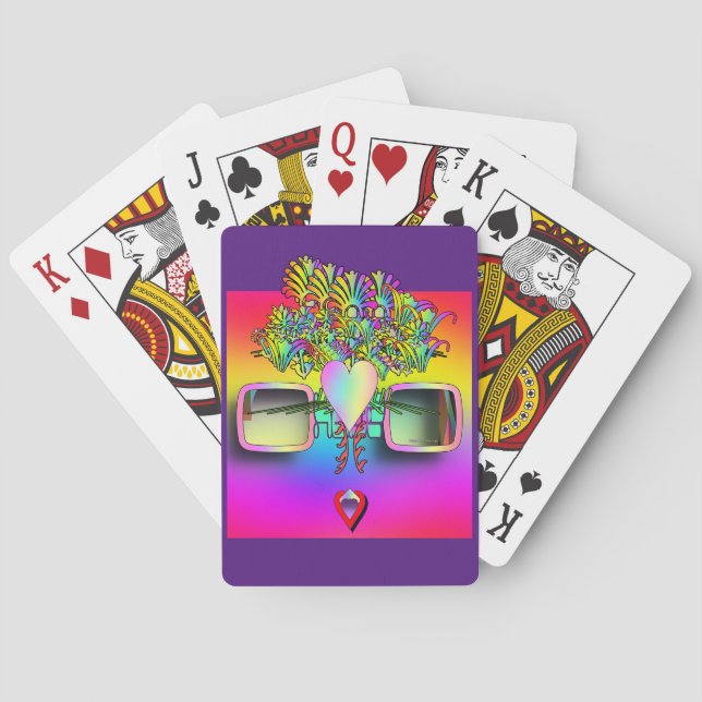 SURREAL FACE WITH GLASSES PLAYING CARDS (Back)