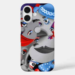 Surreal Faces & Jigsaw Puzzle  iPhone 16 Case