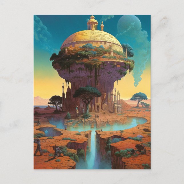 Surreal Fantasy City Postcard (Front)