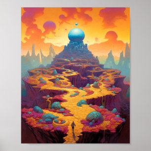 Surreal Fantasy City Poster