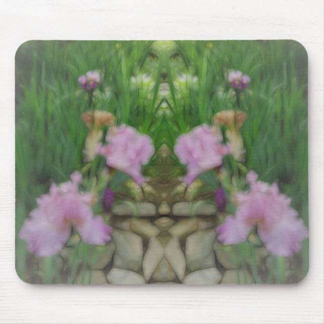 Surreal Fantasy Iris Floral Path Mouse Mat (Front)