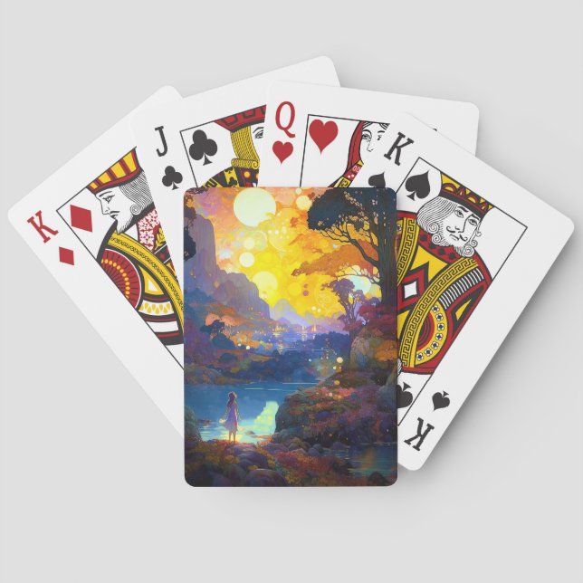 Surreal Fantasy Landscape Art Playing Cards (Back)