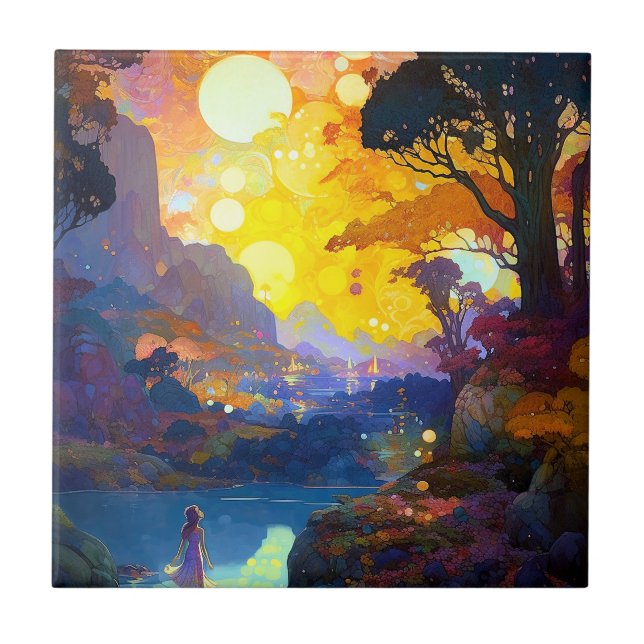 Surreal Fantasy Landscape Art Tile (Front)