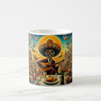 Surreal Fiesta Skeleton Guitarist Coffee Mug