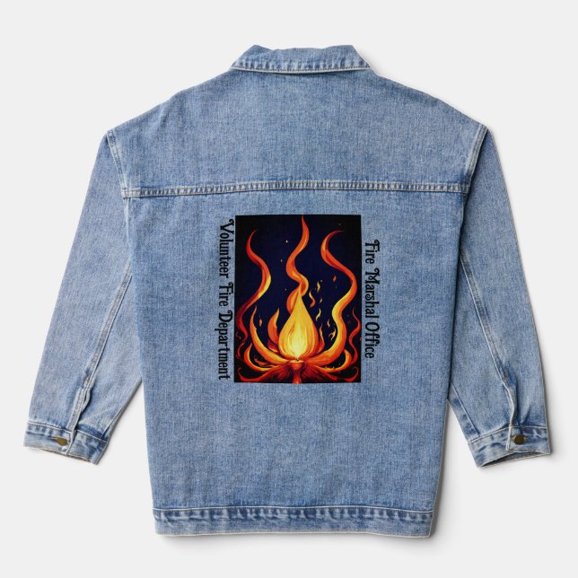 Surreal Flame Vector Art - 4K Render for - Denim Jacket (Back)