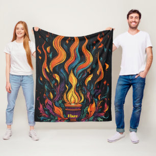 Surreal Flame Vector Art - 4K Render for - Fleece Blanket