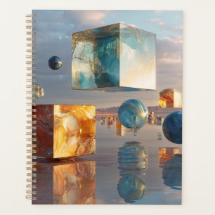 Surreal Floating Cubes And Spheres Planner