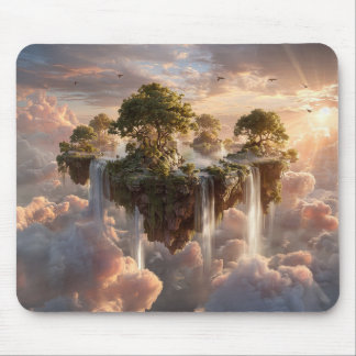 Surreal Floating Islands With Waterfalls Mouse Mat