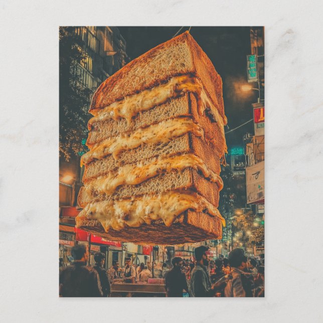 Surreal Floating Sandwich Postcard (Front)