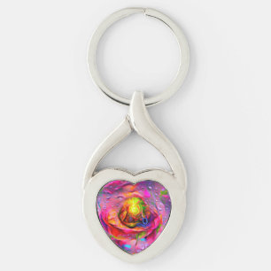 Surreal Floral Art Key Ring