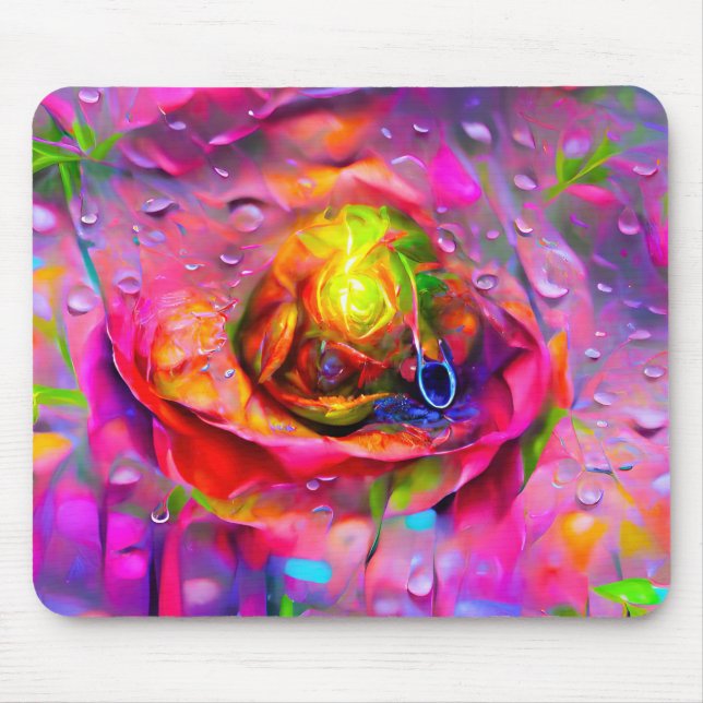Surreal Floral Art Mouse Mat (Front)